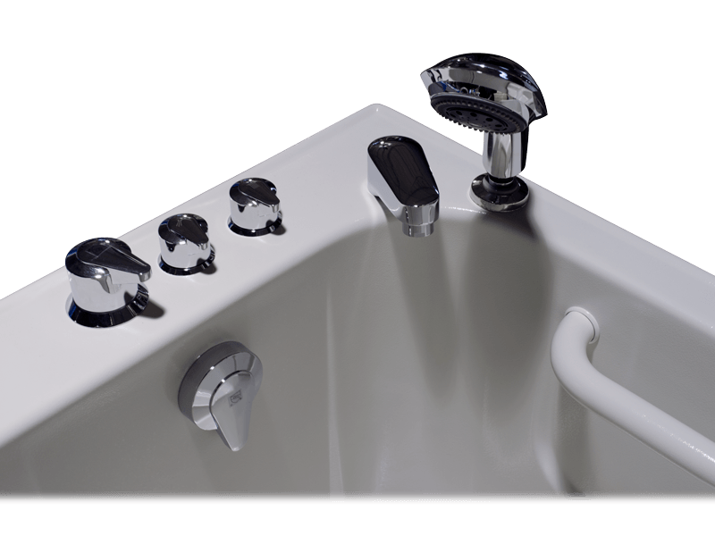 Homeward Bath Hyrdolife Deluxe L/XL Walk-In Tub Outward Open with Faucet 51 in x 29.5 in x 41 in