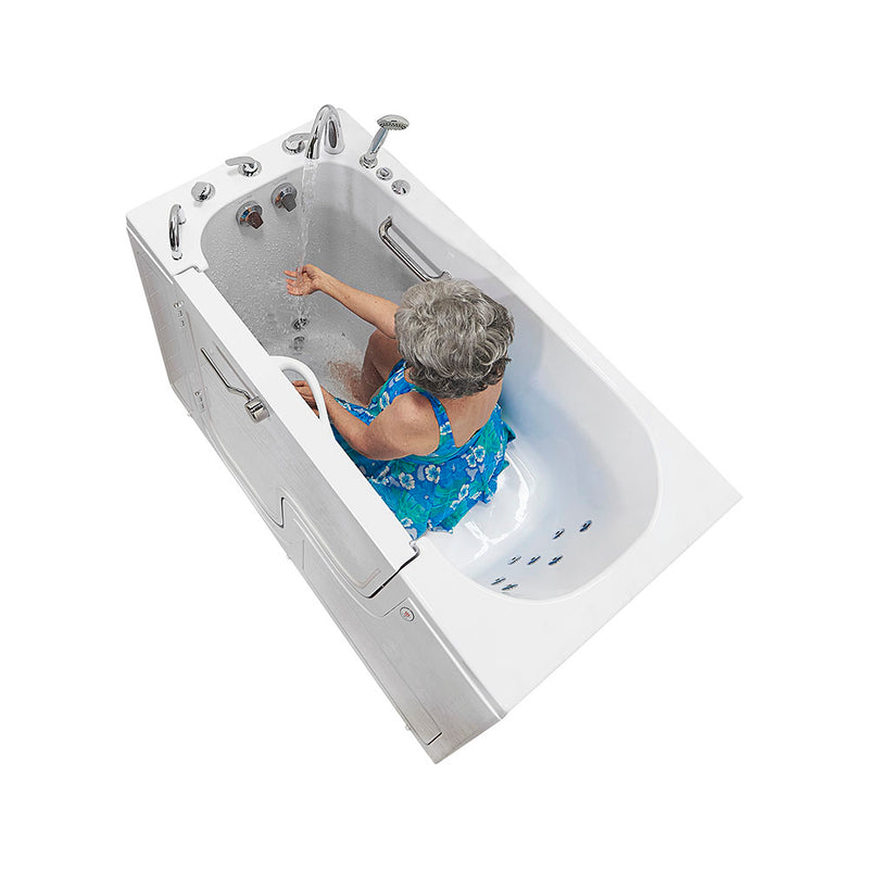 Ella Wheelchair Transfer 30"x60" Acrylic Hydro Massage Walk-In Bathtub with Left Outward Swing Door, Heated Seat, 5 Piece Fast Fill Faucet, 2" Dual Drain 8
