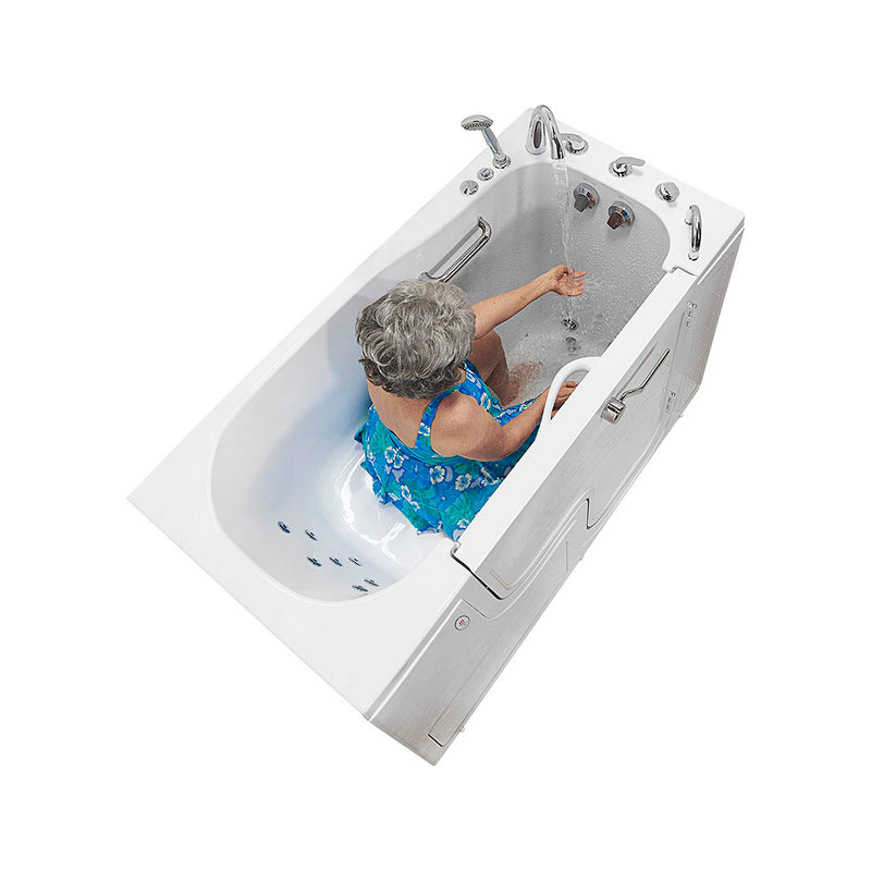 Ella Wheelchair Transfer 30"x60" Acrylic Air and Hydro Massage and Heated Seat Walk-In Bathtub with Right Outward Swing Door, 5 Piece Fast Fill Faucet, 2" Dual Drain 8