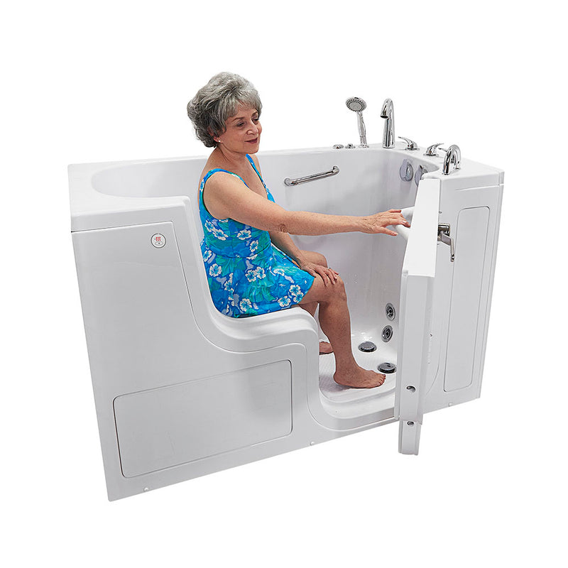 Ella Wheelchair Transfer 30"x60" Acrylic Air and Hydro Massage and Heated Seat Walk-In Bathtub with Right Outward Swing Door, 5 Piece Fast Fill Faucet, 2" Dual Drain 9