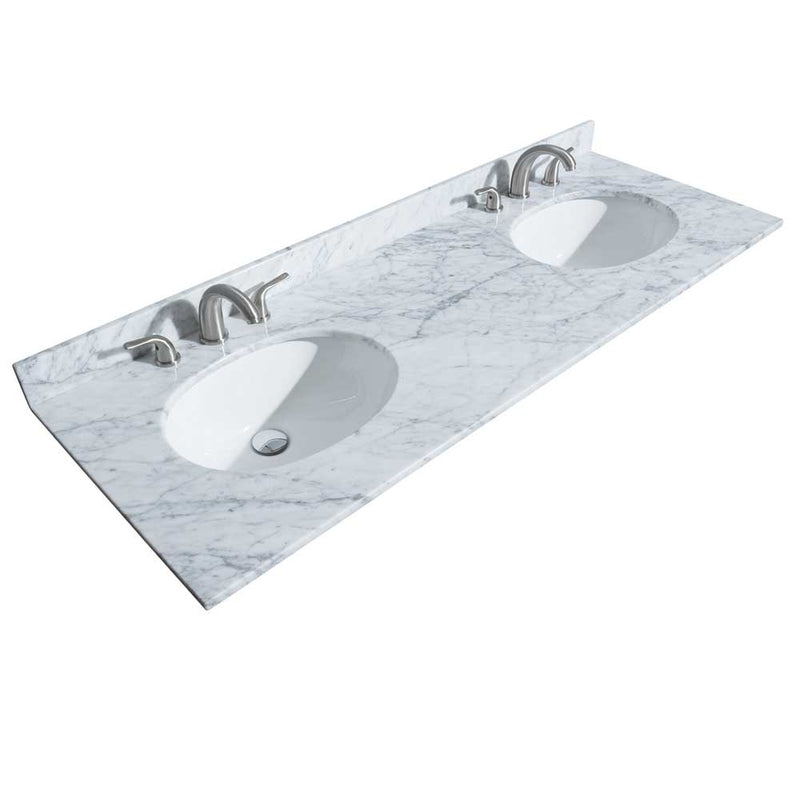 Margate 60 Inch Double Bathroom Vanity in White - 9