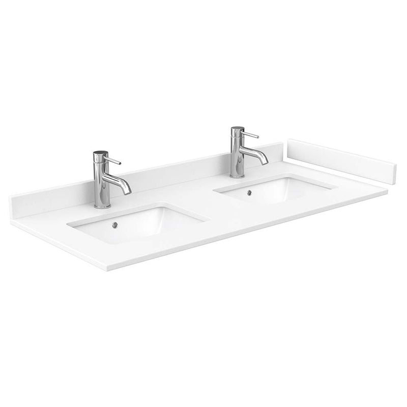 Avery 48 Inch Double Bathroom Vanity in White - Brushed Gold Trim - 34