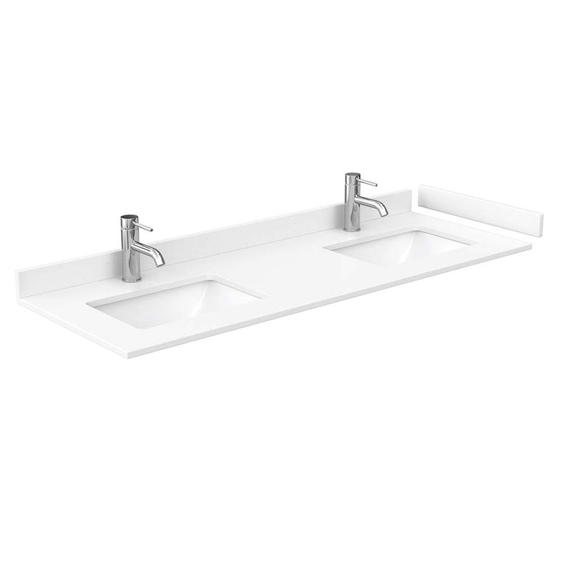 Avery 60 Inch Double Bathroom Vanity in White - Polished Chrome Trim - 34
