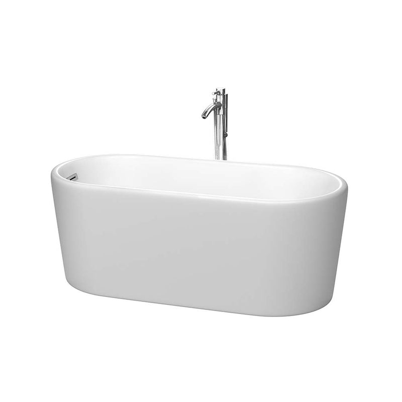 Ursula 59 Inch Freestanding Bathtub in Matte White - 21