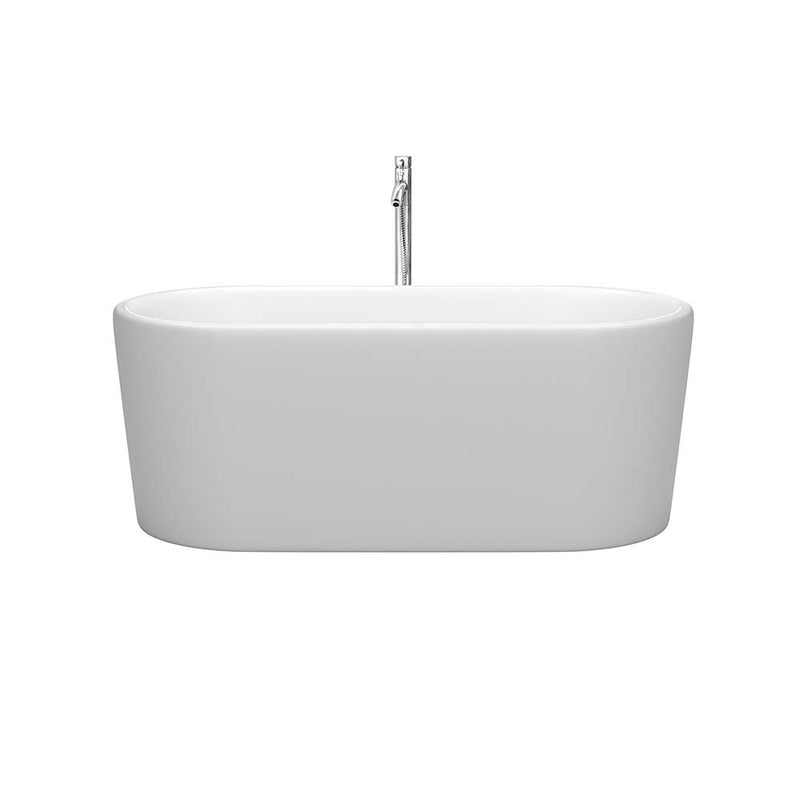 Ursula 59 Inch Freestanding Bathtub in Matte White - 22