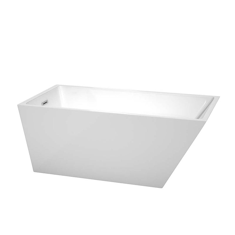 Hannah 59 Inch Freestanding Bathtub in White - 6