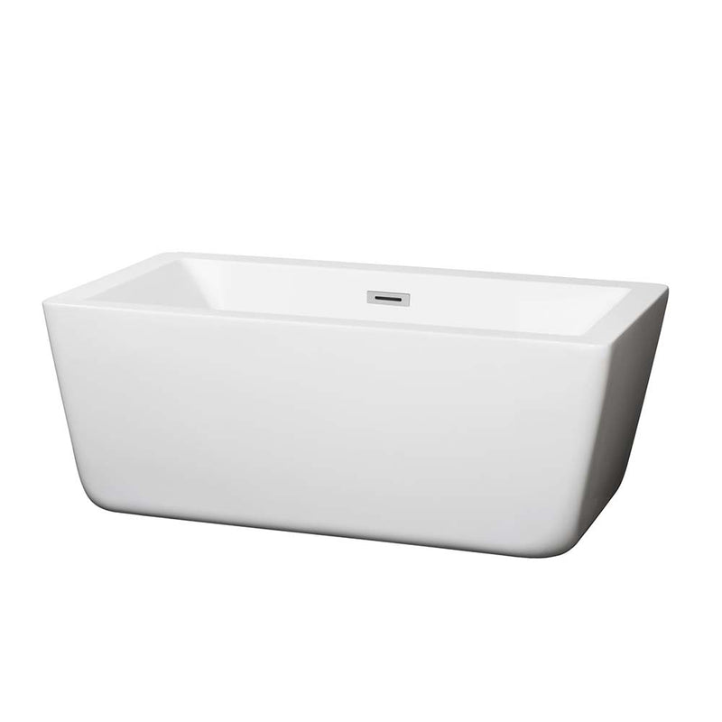 Laura 59 Inch Freestanding Bathtub in White - 9