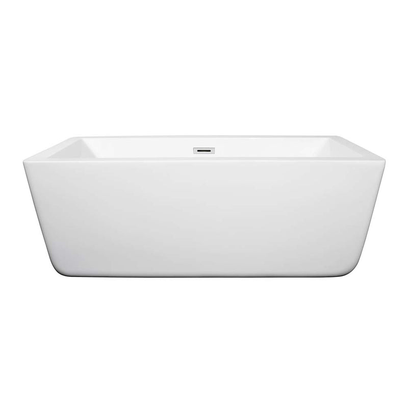 Laura 59 Inch Freestanding Bathtub in White - 10