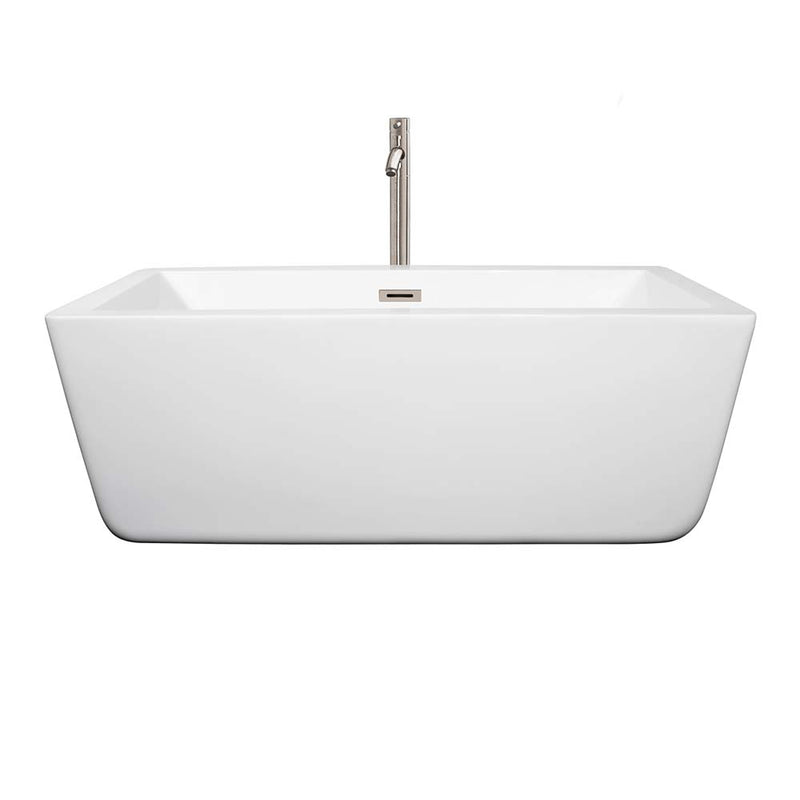 Laura 59 Inch Freestanding Bathtub in White - 18