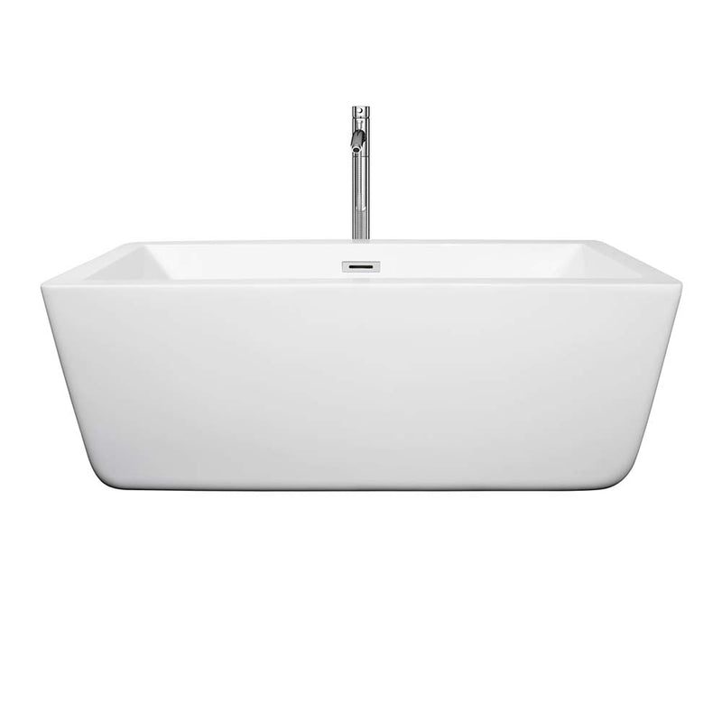 Laura 59 Inch Freestanding Bathtub in White - 23