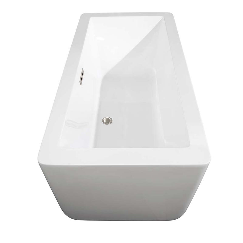 Laura 59 Inch Freestanding Bathtub in White - 19