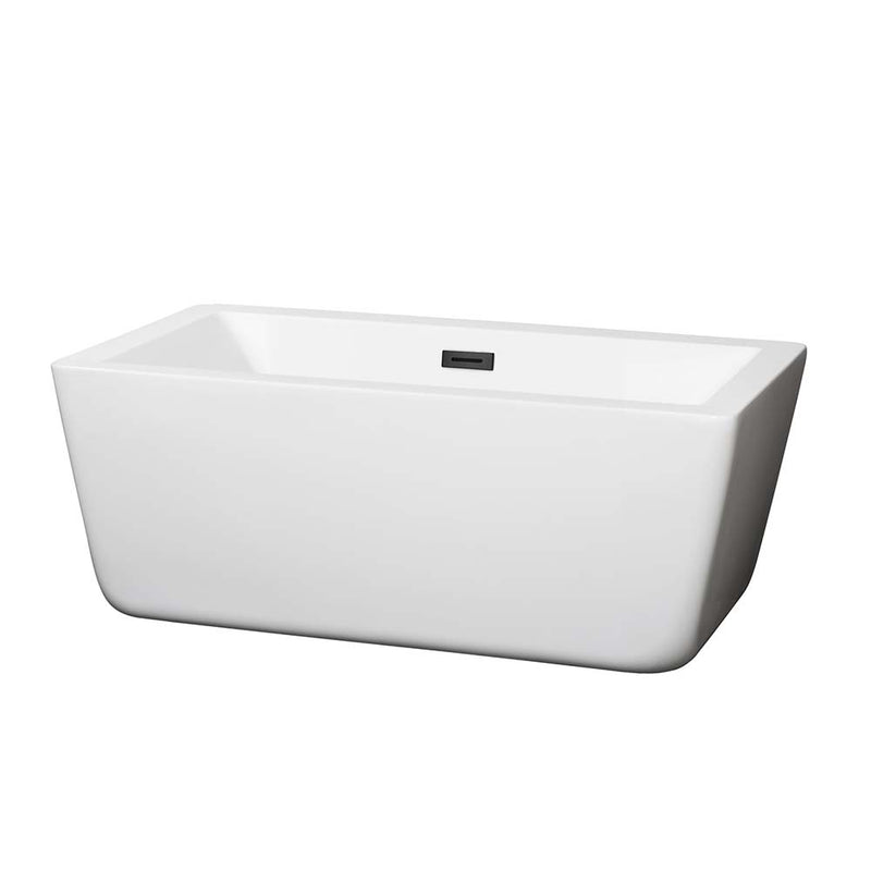 Laura 59 Inch Freestanding Bathtub in White - 5