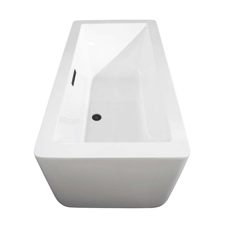 Laura 59 Inch Freestanding Bathtub in White - 7