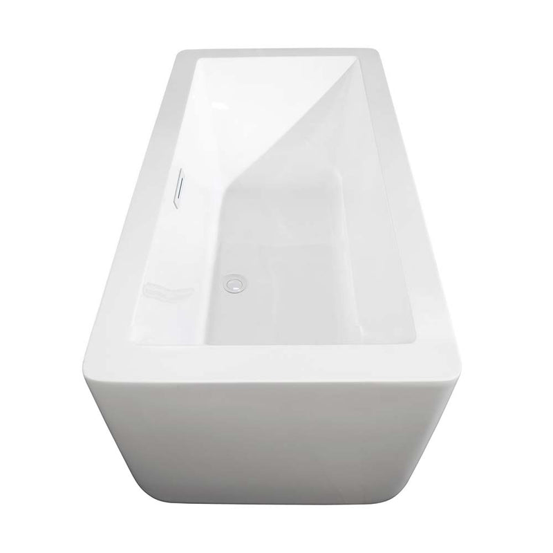 Laura 59 Inch Freestanding Bathtub in White - 15