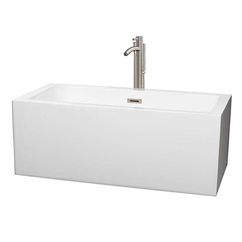 Melody 60 Inch Freestanding Bathtub in White - 21