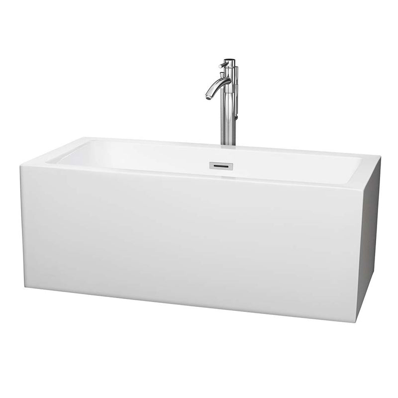 Melody 60 Inch Freestanding Bathtub in White - 27