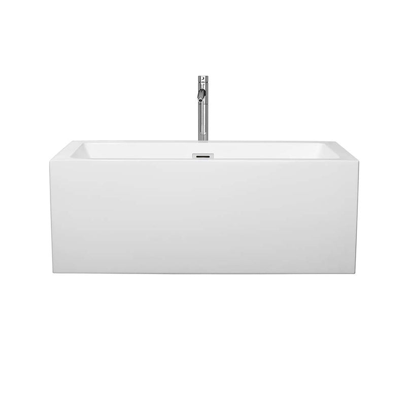 Melody 60 Inch Freestanding Bathtub in White - 28