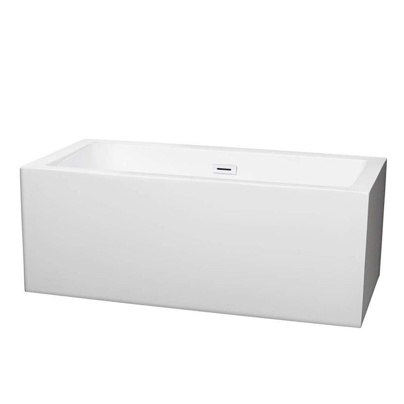 Melody 60 Inch Freestanding Bathtub in White - 16