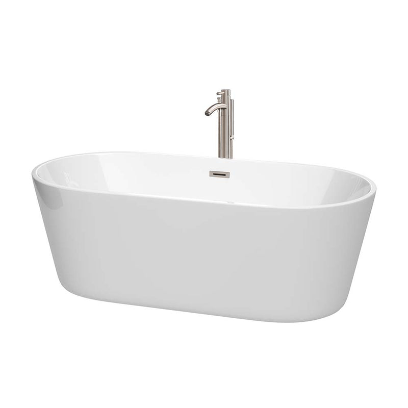 Carissa 67 Inch Freestanding Bathtub in White - 21