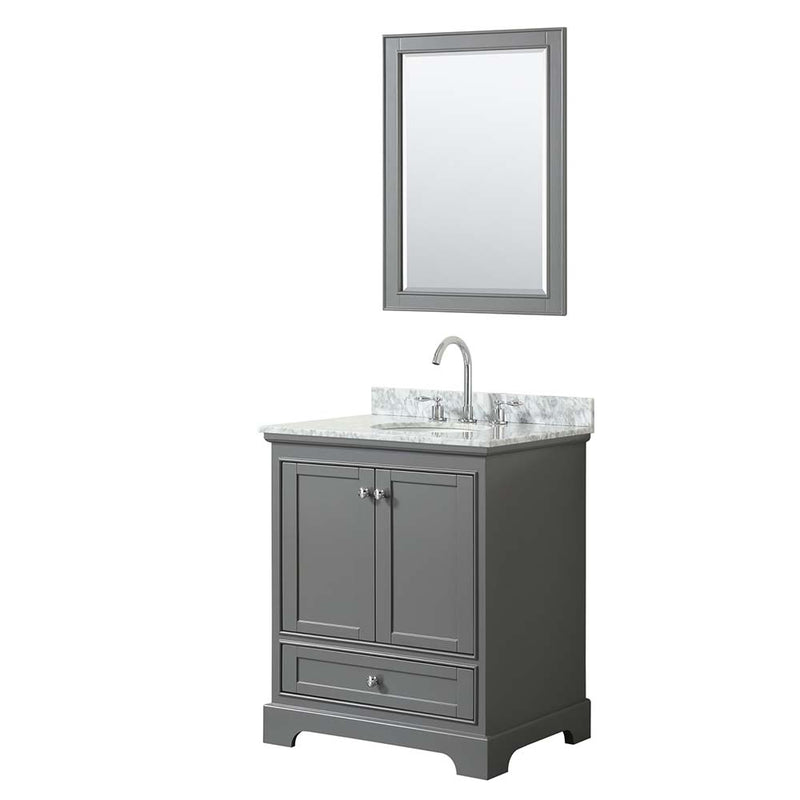 Deborah 30 Inch Single Bathroom Vanity in Dark Gray - 21