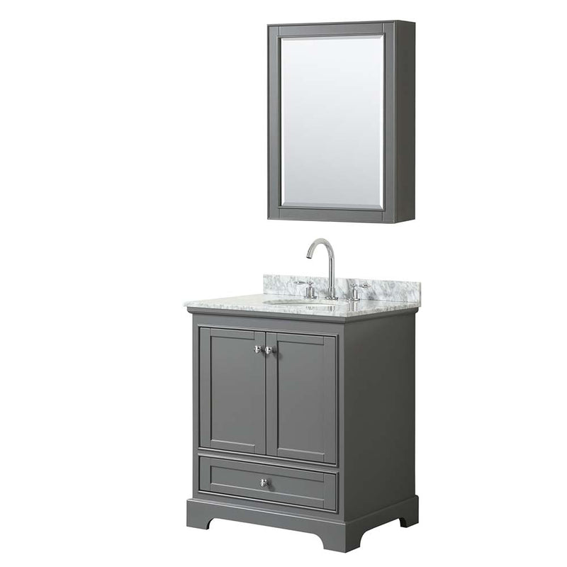 Deborah 30 Inch Single Bathroom Vanity in Dark Gray - 25