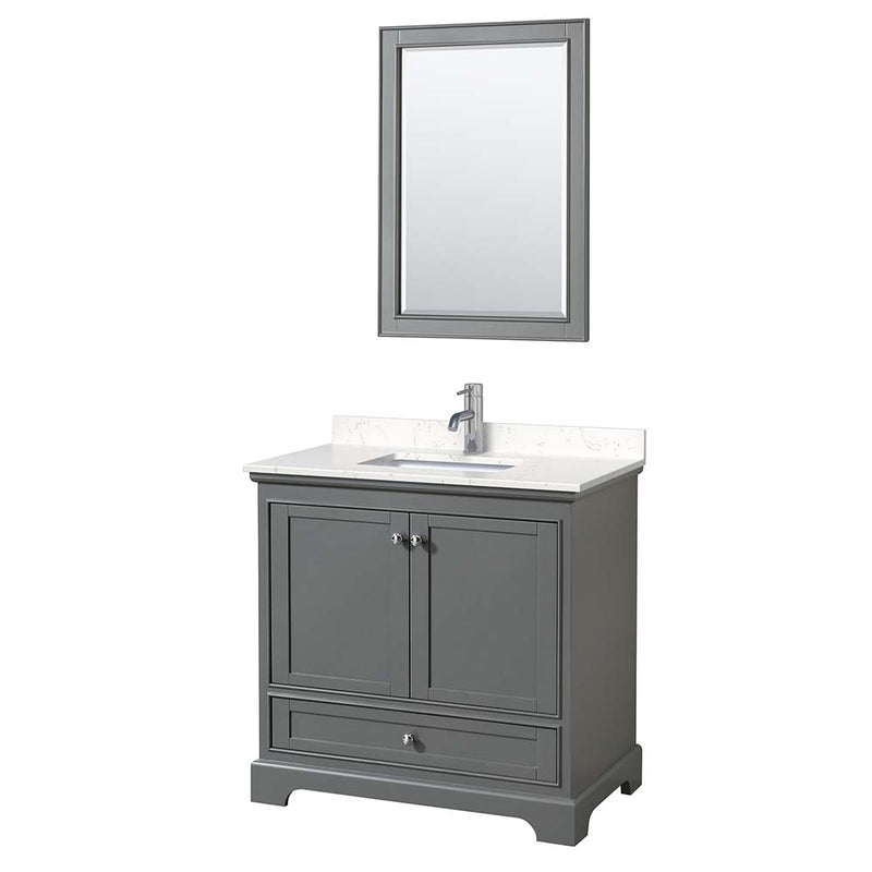 Deborah 36 Inch Single Bathroom Vanity in Dark Gray - 21