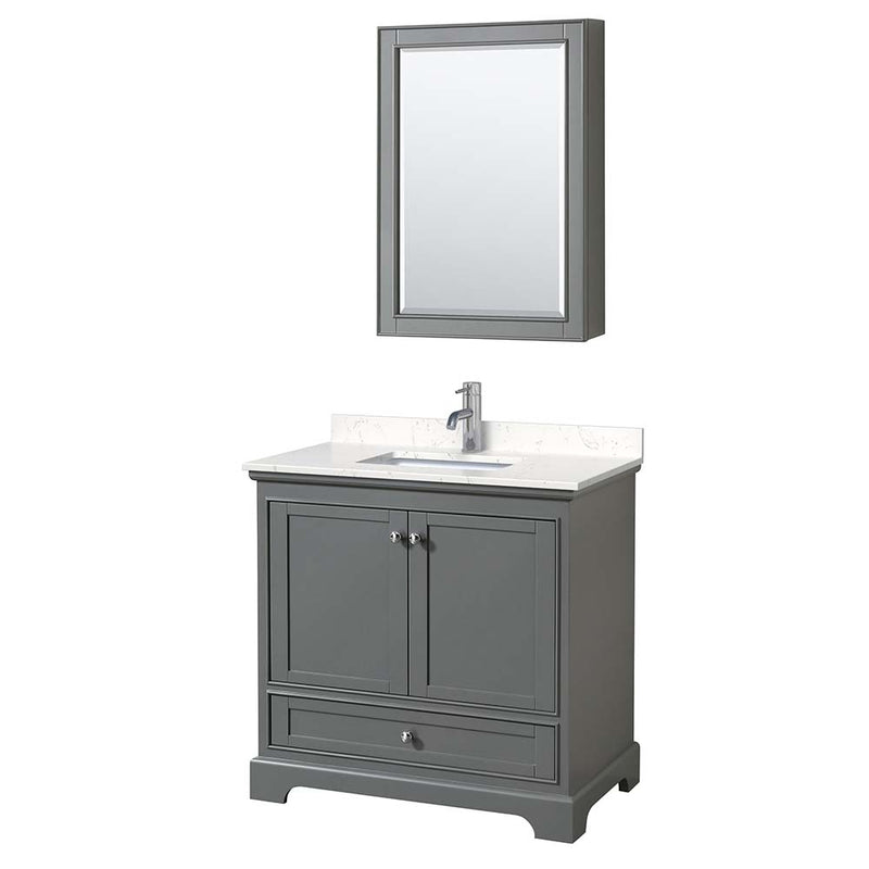 Deborah 36 Inch Single Bathroom Vanity in Dark Gray - 25
