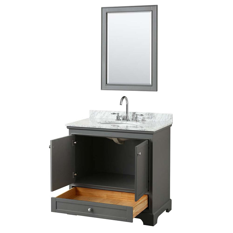 Deborah 36 Inch Single Bathroom Vanity in Dark Gray - 33