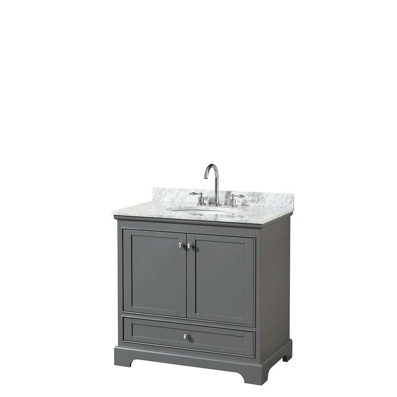 Deborah 36 Inch Single Bathroom Vanity in Dark Gray - 29