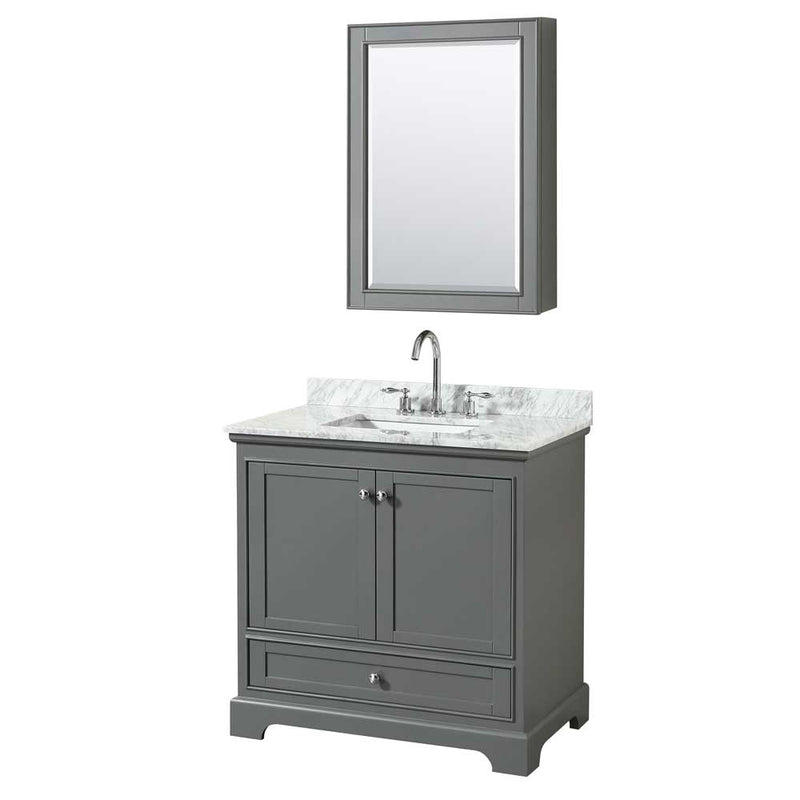 Deborah 36 Inch Single Bathroom Vanity in Dark Gray - 46