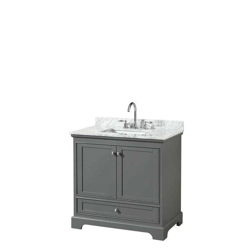 Deborah 36 Inch Single Bathroom Vanity in Dark Gray - 41