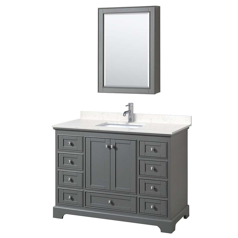 Deborah 48 Inch Single Bathroom Vanity in Dark Gray - 14