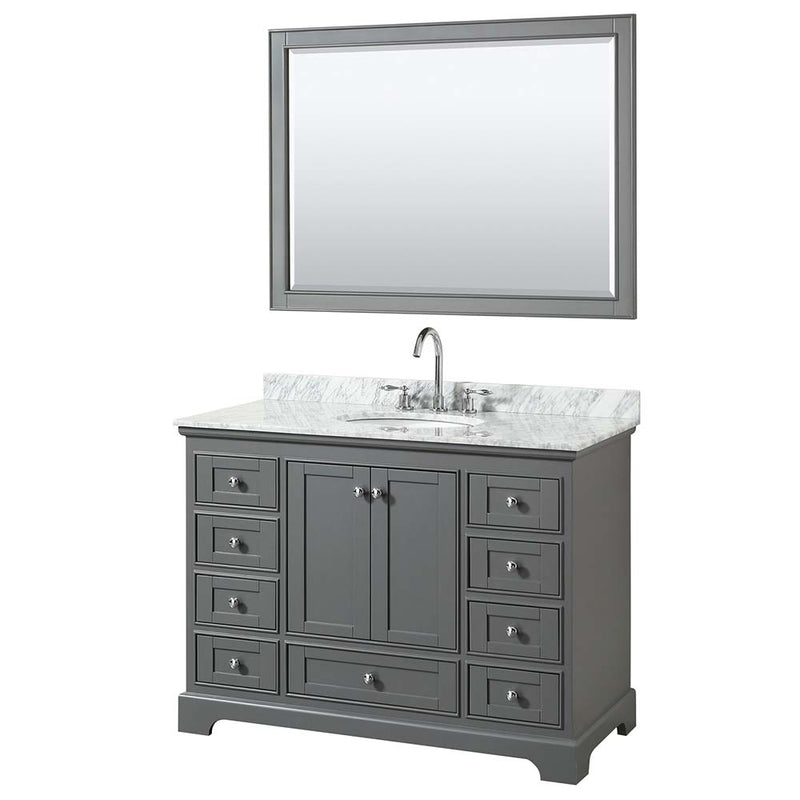 Deborah 48 Inch Single Bathroom Vanity in Dark Gray - 21