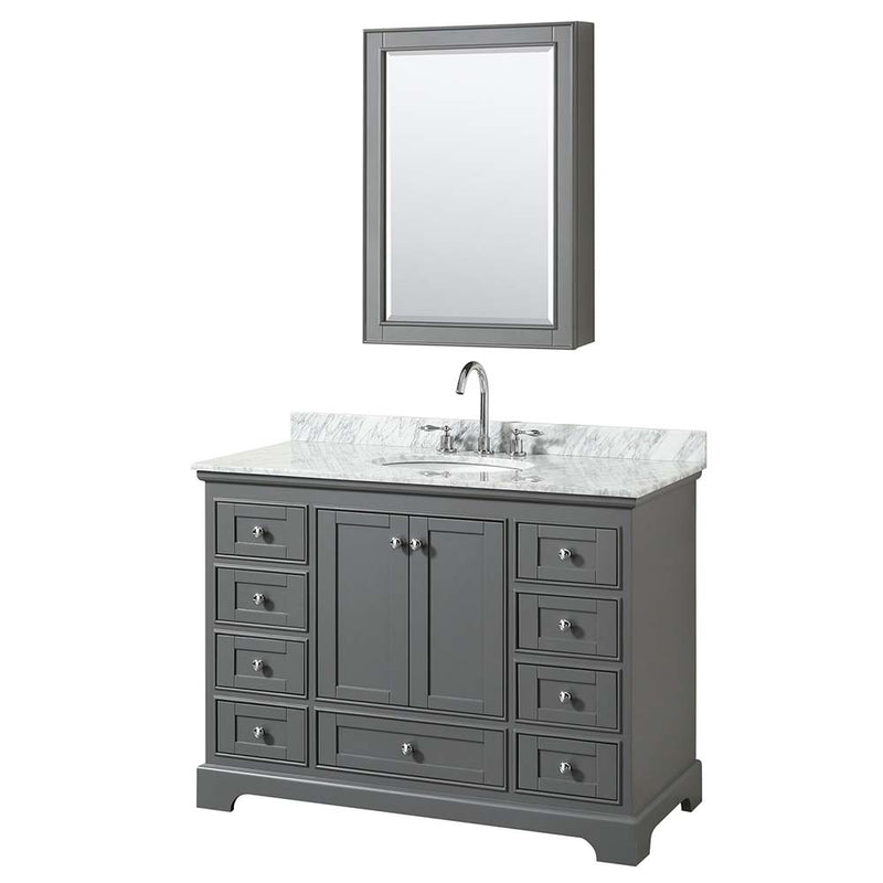 Deborah 48 Inch Single Bathroom Vanity in Dark Gray - 25