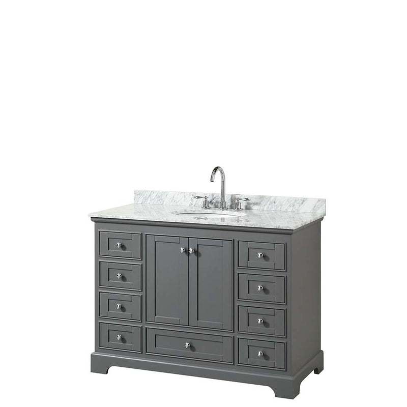 Deborah 48 Inch Single Bathroom Vanity in Dark Gray - 18