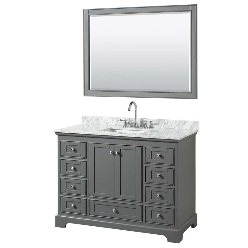 Deborah 48 Inch Single Bathroom Vanity in Dark Gray - 32