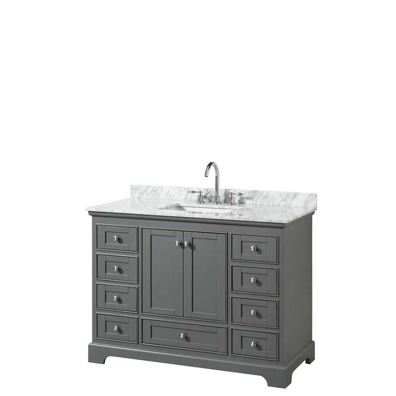 Deborah 48 Inch Single Bathroom Vanity in Dark Gray - 30