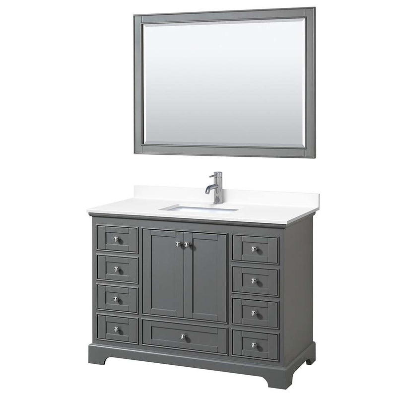 Deborah 48 Inch Single Bathroom Vanity in Dark Gray - 42