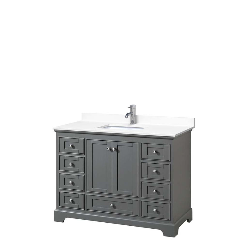 Deborah 48 Inch Single Bathroom Vanity in Dark Gray - 39