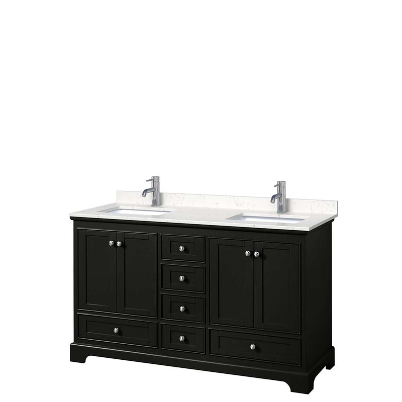Deborah 60 Inch Double Bathroom Vanity in Dark Espresso - 9