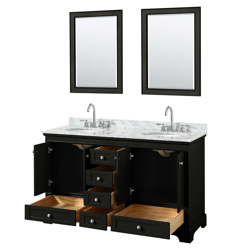Deborah 60 Inch Double Bathroom Vanity in Dark Espresso - 28