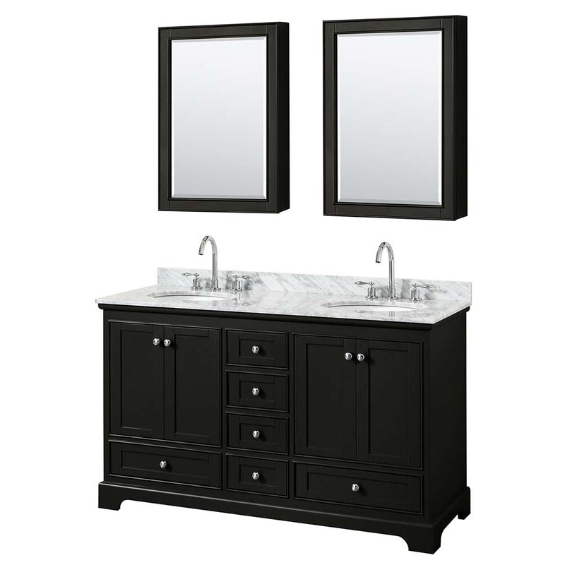 Deborah 60 Inch Double Bathroom Vanity in Dark Espresso - 35