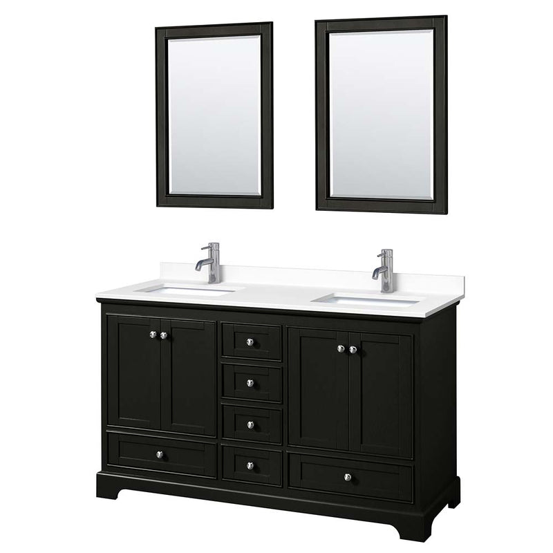 Deborah 60 Inch Double Bathroom Vanity in Dark Espresso - 59