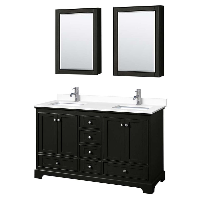 Deborah 60 Inch Double Bathroom Vanity in Dark Espresso - 67