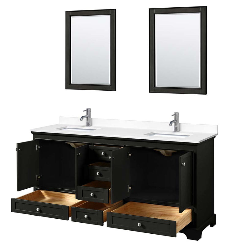 Deborah 72 Inch Double Bathroom Vanity in Dark Espresso - 75