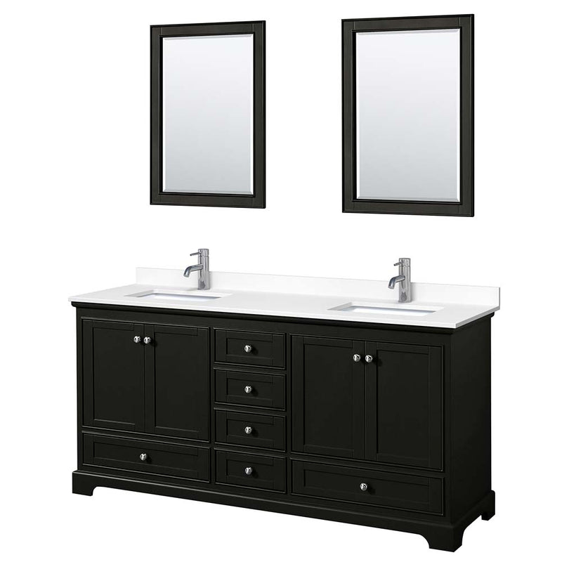 Deborah 72 Inch Double Bathroom Vanity in Dark Espresso - 74