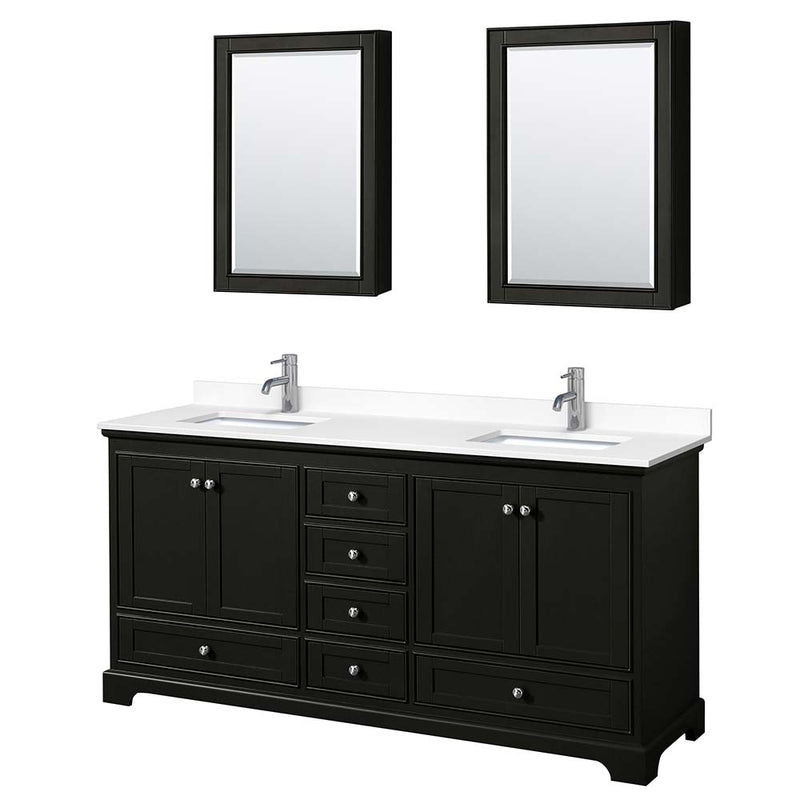 Deborah 72 Inch Double Bathroom Vanity in Dark Espresso - 82