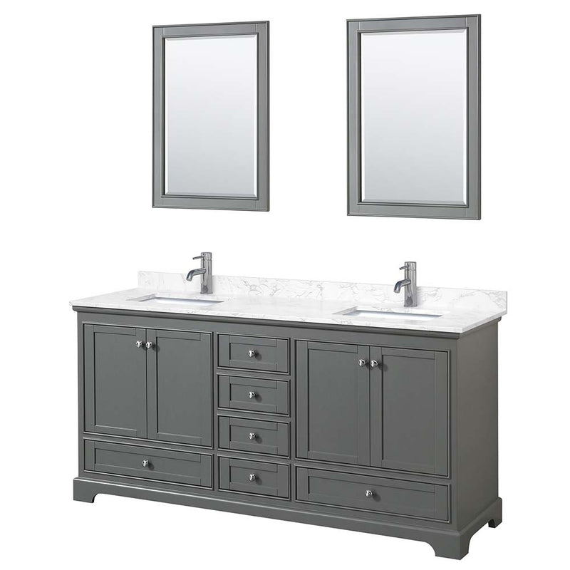 Deborah 72 Inch Double Bathroom Vanity in Dark Gray - 12