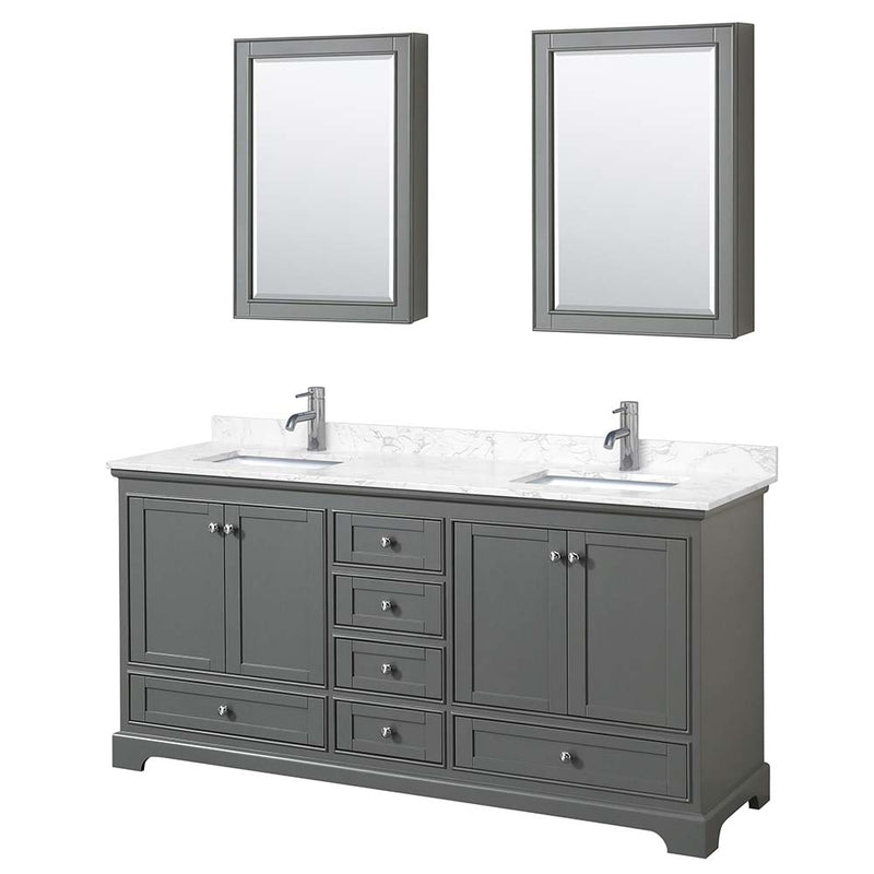 Deborah 72 Inch Double Bathroom Vanity in Dark Gray - 20