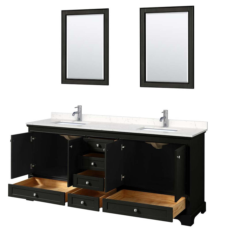 Deborah 80 Inch Double Bathroom Vanity in Dark Espresso - 28